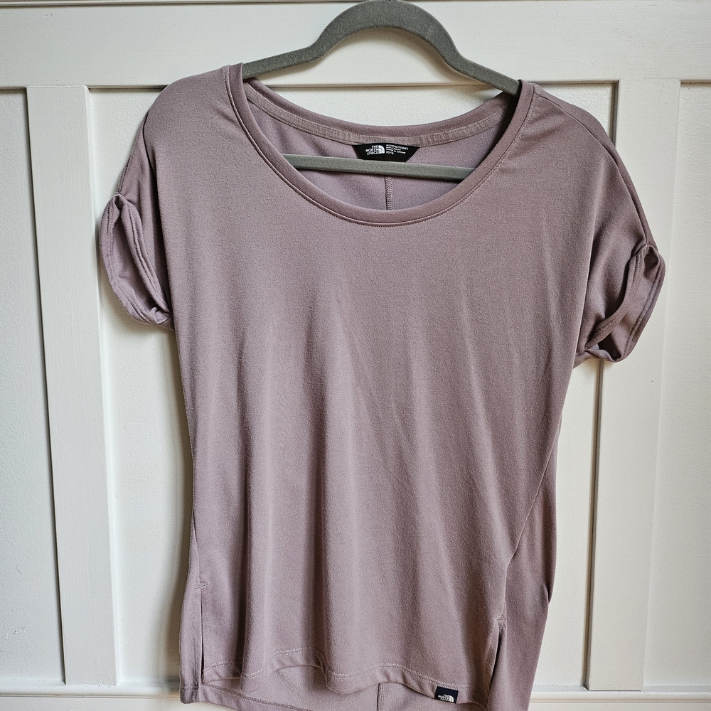 The North Face Purple Gray Cuffed Sleeve Relaxed T-Shirt